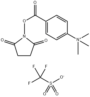 4-(((2,5-dioxopyrrolidin-1-yl)oxy)carbonyl)-N,N,N-trimethylbenzenaminium trifluoromethanesulfonate Structure