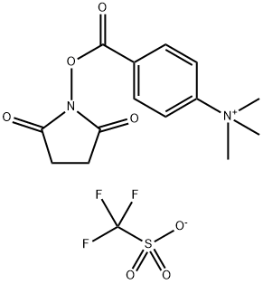 4-(((2,5-dioxopyrrolidin-1-yl)oxy)carbonyl)-N,N,N-trimethylbenzenaminium trifluoromethanesulfonate, 282092-02-8, 结构式