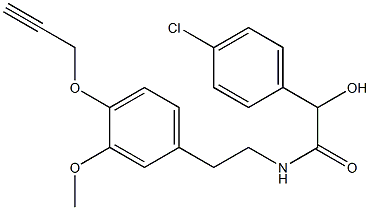 Benzeneacetamide,4-chloro-.alpha.-hydroxy-N-[2-[3-methoxy-4-(2-propyn-1-yloxy)phenyl]ethyl]- 结构式
