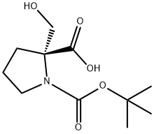 (R)-1-(TERT-BUTOXYCARBONYL)-2-(HYDROXYMETHYL)PYRROLIDINE-2-CARBOXYLIC ACID, 287401-41-6, 结构式