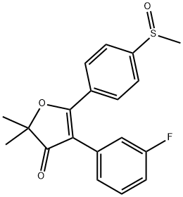 4-(3-fluorophenyl)-2,2-dimethyl-5-(4-(methylsulfinyl)phenyl) furan-3(2H)-one Structure