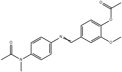 4-[({4-[acetyl(methyl)amino]phenyl}imino)methyl]-2-methoxyphenyl acetate 结构式