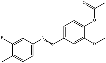 4-{[(3-fluoro-4-methylphenyl)imino]methyl}-2-methoxyphenyl acetate Structure