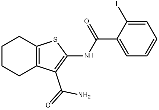 2-[(2-iodobenzoyl)amino]-4,5,6,7-tetrahydro-1-benzothiophene-3-carboxamide Structure