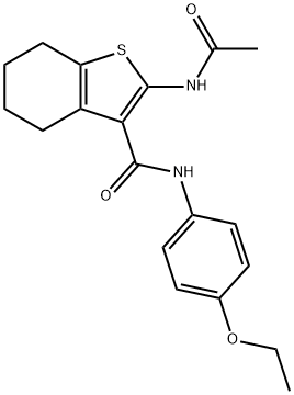 2-(acetylamino)-N-(4-ethoxyphenyl)-4,5,6,7-tetrahydro-1-benzothiophene-3-carboxamide 结构式