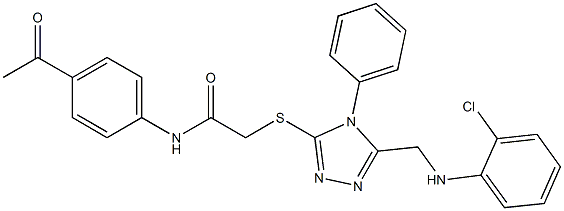 N-(4-acetylphenyl)-2-({5-[(2-chloroanilino)methyl]-4-phenyl-4H-1,2,4-triazol-3-yl}sulfanyl)acetamide Structure