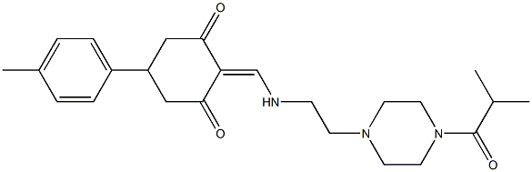 2-({[2-(4-isobutyryl-1-piperazinyl)ethyl]amino}methylene)-5-(4-methylphenyl)-1,3-cyclohexanedione Struktur