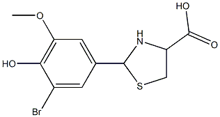 2-(3-bromo-4-hydroxy-5-methoxyphenyl)-1,3-thiazolidine-4-carboxylic acid Structure