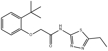 2-(2-tert-butylphenoxy)-N-(5-ethyl-1,3,4-thiadiazol-2-yl)acetamide Struktur