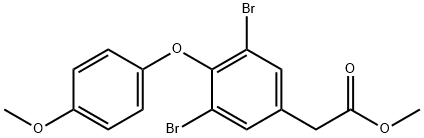 3,5-Dibromo-4-(4-methoxyphenoxy)phenylacetic acid methyl ester 结构式