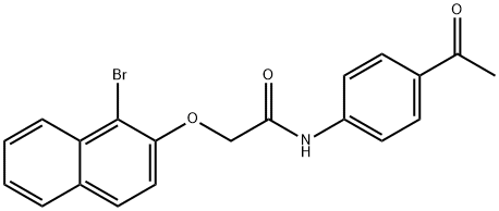 N-(4-acetylphenyl)-2-[(1-bromo-2-naphthyl)oxy]acetamide Struktur