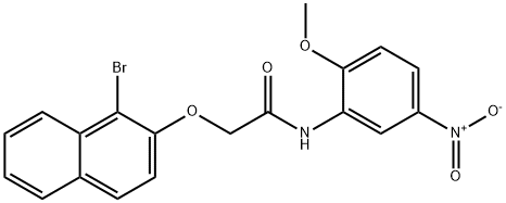2-[(1-bromo-2-naphthyl)oxy]-N-(2-methoxy-5-nitrophenyl)acetamide Structure