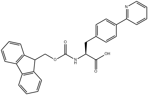 Fmoc-(S)-2-Amino-3-(4-(pyridin-2-yl)phenyl)propanoic acid 化学構造式
