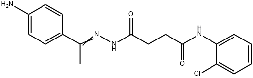 4-{2-[(E)-1-(4-aminophenyl)ethylidene]hydrazino}-N-(2-chlorophenyl)-4-oxobutanamide Struktur