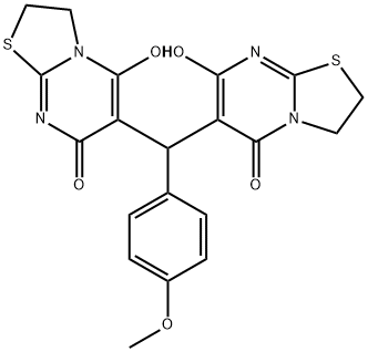 7-hydroxy-6-[(5-hydroxy-7-oxo-2,3-dihydro-7H-[1,3]thiazolo[3,2-a]pyrimidin-6-yl)(4-methoxyphenyl)methyl]-2,3-dihydro-5H-[1,3]thiazolo[3,2-a]pyrimidin-5-one Structure