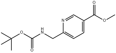 6-(((叔丁氧基羰基)氨基)甲基)烟酸甲酯, 384831-57-6, 结构式