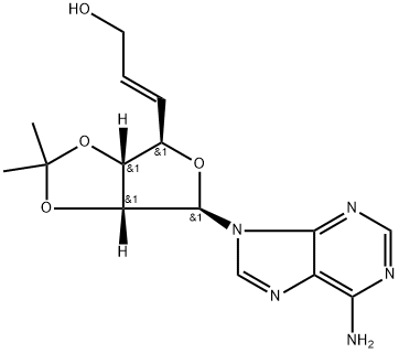 (E)-3-((3aR,4R,6R,6aR)-6-(6-amino-9H-purin-9-yl)-2,2-dimethyltetrahydrofuro[3,4-d][1,3]dioxol-4-yl)prop-2-en-1-ol 结构式