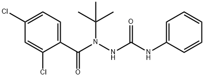 2-tert-butyl-2-(2,4-dichlorobenzoyl)-N-phenylhydrazinecarboxamide Struktur