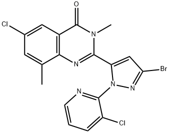 2-(3-bromo-1-(3-chloropyridin-2-yl)-1H-pyrazol-5-yl)-6-chloro-3,8-dimethylquinazolin-4(3H)-one Struktur