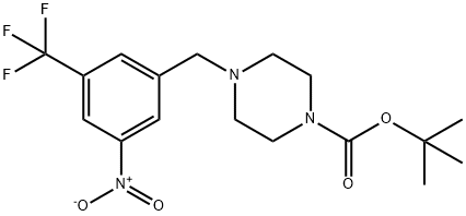 tert-butyl 4-(3-nitro-5-(trifluoromethyl)benzyl)piperazine-1-carboxylate,442846-94-8,结构式