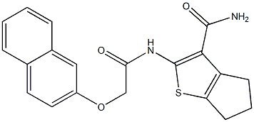 2-{[(2-naphthyloxy)acetyl]amino}-5,6-dihydro-4H-cyclopenta[b]thiophene-3-carboxamide Structure