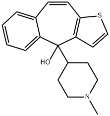 4H-Benzo[4,5]cyclohepta[1,2-b]thiophene-4-ol, 4-(1-methyl-4-piperidinyl)- Structure