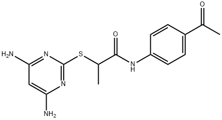 N-(4-acetylphenyl)-2-[(4,6-diamino-2-pyrimidinyl)sulfanyl]propanamide Struktur