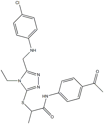 N-(4-acetylphenyl)-2-({5-[(4-chloroanilino)methyl]-4-ethyl-4H-1,2,4-triazol-3-yl}sulfanyl)propanamide Struktur