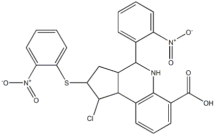 1-chloro-4-{2-nitrophenyl}-2-({2-nitrophenyl}sulfanyl)-2,3,3a,4,5,9b-hexahydro-1H-cyclopenta[c]quinoline-6-carboxylic acid Structure