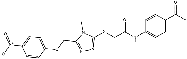 N-(4-acetylphenyl)-2-{[5-({4-nitrophenoxy}methyl)-4-methyl-4H-1,2,4-triazol-3-yl]sulfanyl}acetamide Structure