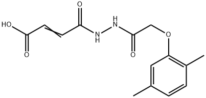 (E)-4-{2-[2-(2,5-dimethylphenoxy)acetyl]hydrazino}-4-oxo-2-butenoic acid Struktur