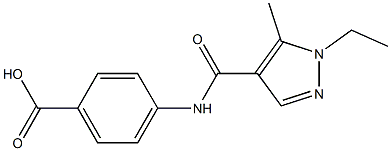 4-{[(1-ethyl-5-methyl-1H-pyrazol-4-yl)carbonyl]amino}benzoic acid Struktur