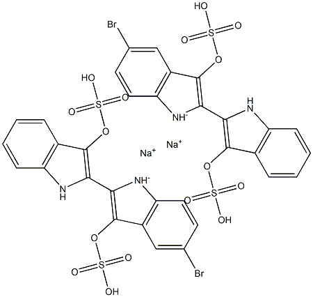 [2,2'-Bi-1H-indole]-3,3'-diol, 5-bromo-, bis(hydrogen sulfate) (ester), disodium salt Structure