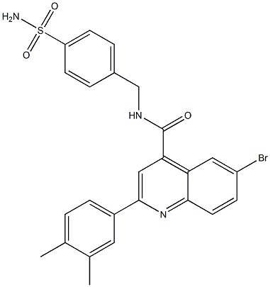 N-[4-(aminosulfonyl)benzyl]-6-bromo-2-(3,4-dimethylphenyl)-4-quinolinecarboxamide Struktur
