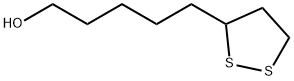 5-(1,2-dithiolan-3-yl)pentanol 化学構造式