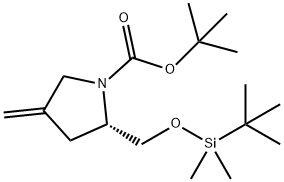 (2S)-2-[[[(1,1-dimethylethyl)dimethylsilyl]oxy]methyl]-4-methylene-1-Pyrrolidinecarboxylic acid 1,1-dimethylethyl ester|(2S)-2-[[[(1,1-DIMETHYLETHYL)DIMETHYLSILYL]OXY]METHYL]-4-METHYLENE-1-PYRROLIDINECARBOXYLIC ACID 1,1-DIMETHYLETHYL ESTER