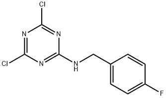 4,6-dichloro-N-(4-fluorobenzyl)-1,3,5-triazin-2-amine Struktur