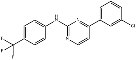 2-PYRIMIDINAMINE, 4-(3-CHLOROPHENYL)-N-[4-(TRIFLUOROMETHYL)PHENYL]-, 574759-62-9, 结构式