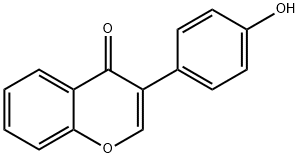 3-(4-hydroxyphenyl)-4H-1-benzopyran-4-one Struktur