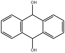 9,10-Dihydroxy-9,10-dihydroanthracene 化学構造式