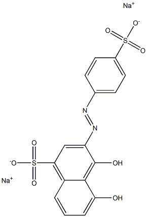 1-Naphthalenesulfonic acid, 4,5-dihydroxy-3-[(4-sulfophenyl)azo]-, disodium salt,5850-50-0,结构式