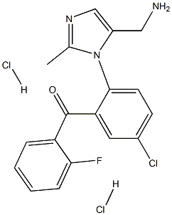 Methanone, [2-[5-(aminomethyl)-2-methyl-1H-imidazol-1-yl]-5-chlorophenyl](2-fluorophenyl)-, dihydrochloride, 59468-73-4, 结构式