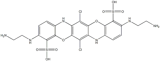 3,10-Bis[(2-Aminoethyl)Amino]-6,13-Dichloro[1,4]Benzoxazino[2,3-B]Phenoxazine-4,11-Disulfonic Acid Struktur