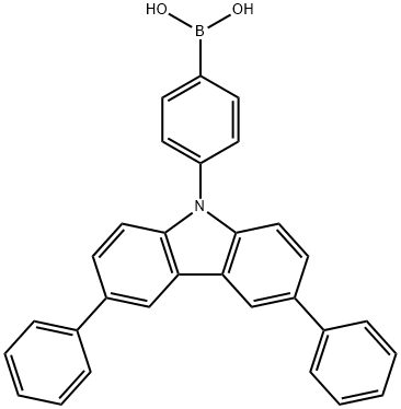 B- [4-(3,6-二苯基-9H-咔唑-9-基)苯基]硼酸,607739-93-5,结构式