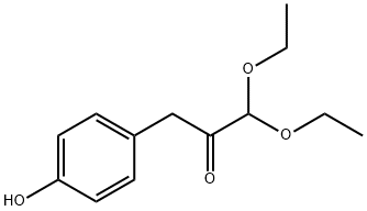 1,1-ジエトキシ-3-(4-ヒドロキシフェニル)-2-プロパノン 化学構造式