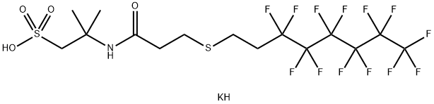 1-Propanesulfonic acid, 2-methyl-2-[[1-oxo-3-[(3,3,4,4,5,5,6,6,7,7,8,8,8-tridecafluorooctyl)thio]propyl]amino]-, potassium salt,62880-94-8,结构式