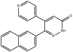 6-(naphthalen-2-yl)-5-(pyridin-4-yl)pyridazin-3(2H)-one Struktur