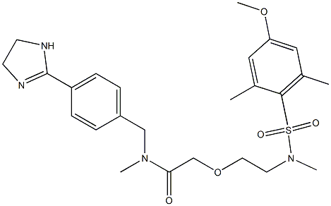 N-[[4-(4,5-dihydro-1H-imidazol-2-yl)phenyl]methyl]-2-[2-[(4-methoxy-2,6-dimethylphenyl)sulfonyl-methylamino]ethoxy]-N-methylacetamide, 633698-99-4, 结构式