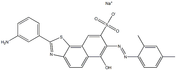 Naphtho[2,1-d]thiazole-8-sulfonic acid, 2-(3-aminophenyl)-7-[(2,4-dimethylphenyl)azo]-6-hydroxy-, monosodium salt Structure