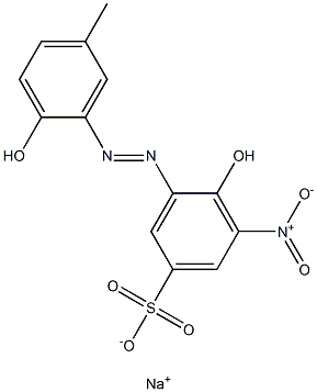 Benzenesulfonic acid, 4-hydroxy-3-[(2-hydroxy-5-methylphenyl)azo]-5-nitro-, monosodium salt,6408-98-6,结构式